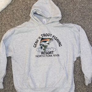 Gene’s Trout Fishing Gray Hoodie